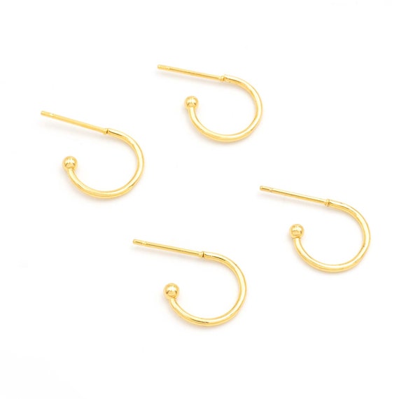 Stainless Steel Half Hoop Earrings 12mm With IP Plating in Gold Color 4 Pcs  1,42 Eur/pc. - Etsy