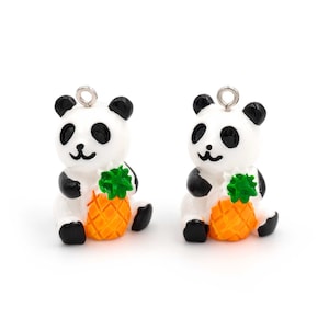 1.34 EUR/piece. Resin panda pendant with pineapple, 2 pieces.