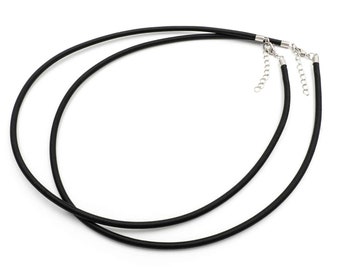 1.85 EUR/piece Necklace silk ribbon in black 46 cm 2 pieces