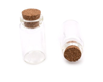 1.34 EUR/pc. large glass bottles for filling with cork stoppers 2 pieces