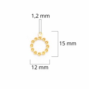 0,30 EUR/Stk. runder Anhänger 12 mm mit Strasssteinfassungen aus 304 Edelstahl in Goldfarben mit IP-Beschichtung 10 Stück Vintageparts Bild 6