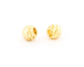 Fluted spacer bead 4 mm made of brass with 18k gold coating 4 pieces by Vintageparts for DIY jewelry making