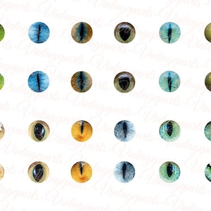 Motif sheet "Cat's eyes" for cabochons of different sizes