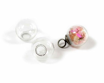 0.38 EUR/pc. Clear hollow beads for filling 12 mm 6 pieces