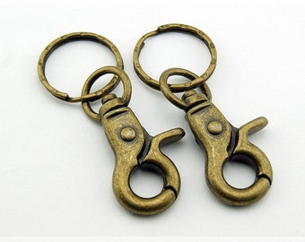 1,79 EUR/pc 2 key rings carabiner vintage bronze