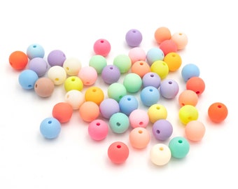 Acrylic beads in color mix 5 mm 50 pieces Vintgeparts DIY (0,07 EUR/pc.)