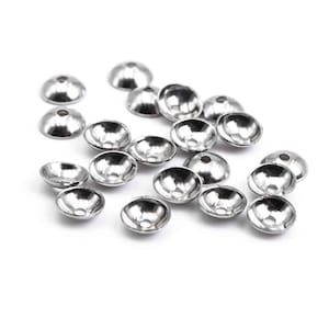 0.11 EUR/piece round bead caps made of 304 stainless steel for 6 mm beads, 20 pieces