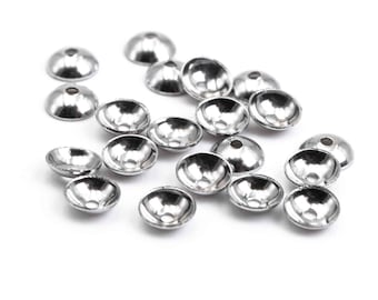 0,11 EUR/Stk. runde Perlkappen aus 304 Edelstahl für 6mm Perlen 20 Stück