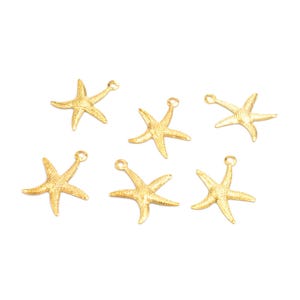 Starfish Charms – Gold-Colored – 19 x 19 mm – 6 Pieces