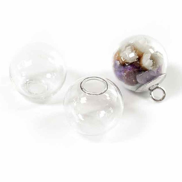 0,38 EUR/pièce. Perles creuses transparentes à remplir 16 mm 6 pièces