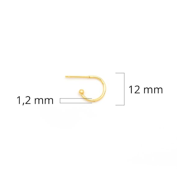 Stainless Steel Half Hoop Earrings 12mm With IP Plating in Gold Color 4 Pcs  1,42 Eur/pc. - Etsy