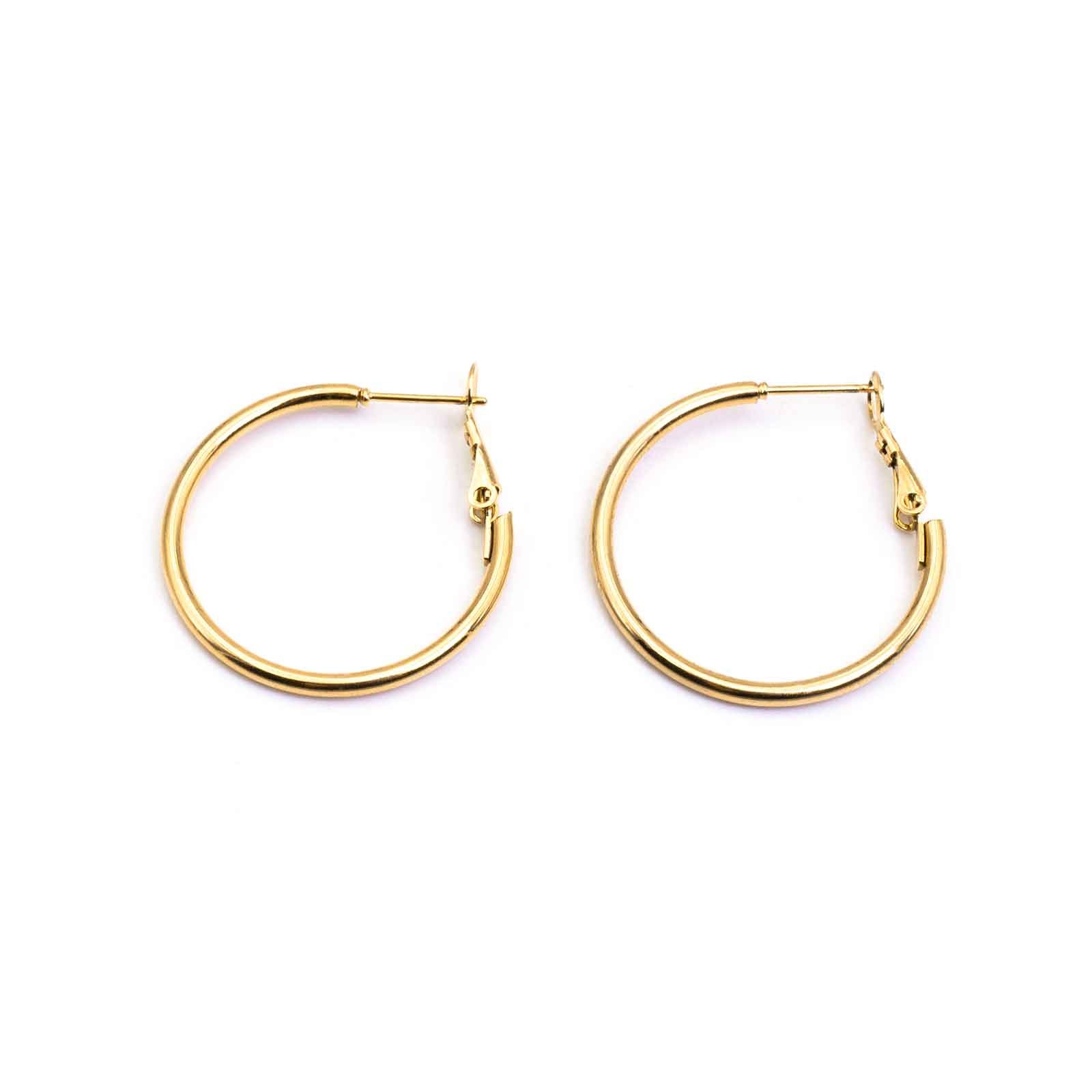 UNICRAFTALE 60pz (30Pairs) Orecchini A Leva In Acciaio Inossidabile Orecchini A Cerchio Color Oro E Acciaio Inossidabile Con Passante per La Creazione di Gioielli Circa Orecchini Fai Da Te 12.5 mm
