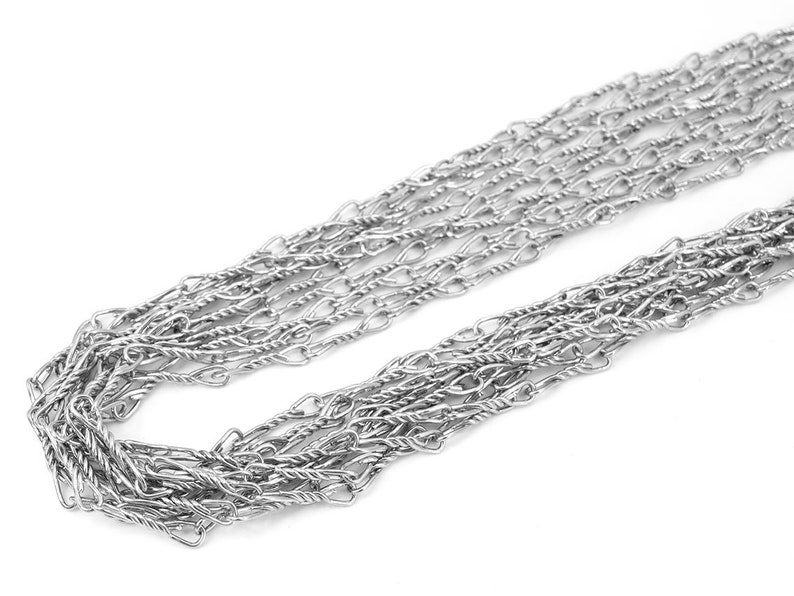 Climb chain with 10 strands in platinum 80 cm