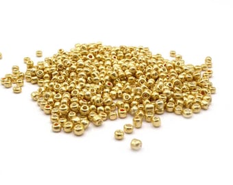 134,50 EUR/kg Vintageparts DIY Rocailles Perlen in goldfarben 4mm 20g