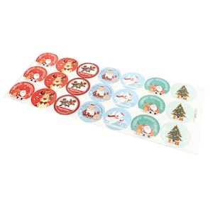 Kerststickers met zeven leuke motieven 1 vel met 21 stickers
