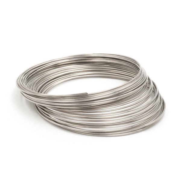 Memory Wire, spiral bracelet in silver color 0,9mm 200 turns (0,03 EUR/yrd)