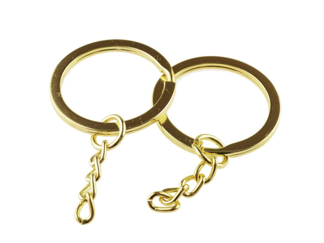 4 Key Rings Including Chain in Gold-colored Vintageparts DIY - Etsy