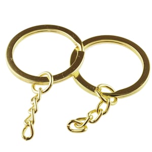 4 key rings including chain in gold-colored Vintageparts DIY
