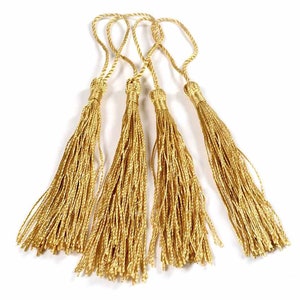 0,57 EUR/Stk. Quasten aus Perlgarn in gold 4 Stück