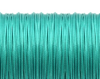 0,30 EUR/mètre 10 m de cordon en polyester ciré turquoise de 1 mm d'épaisseur