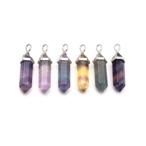 5.05 EUR/piece. Natural fluorite pendant in pen shape. 1 piece.