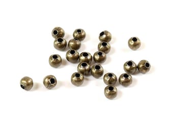 0.02 EUR/piece simple spacer beads in antique bronze colour 4 mm 100 pieces