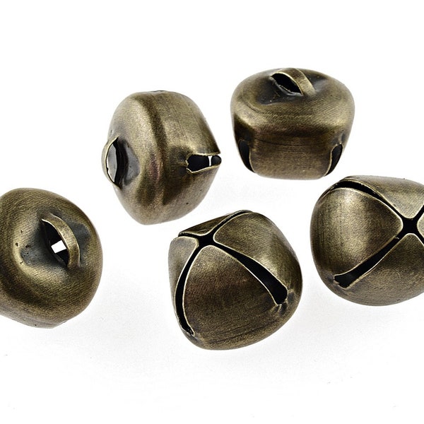 0,2 EUR / 1 Stk. 10 Glöckchen in antik Bronze 19x17 mm