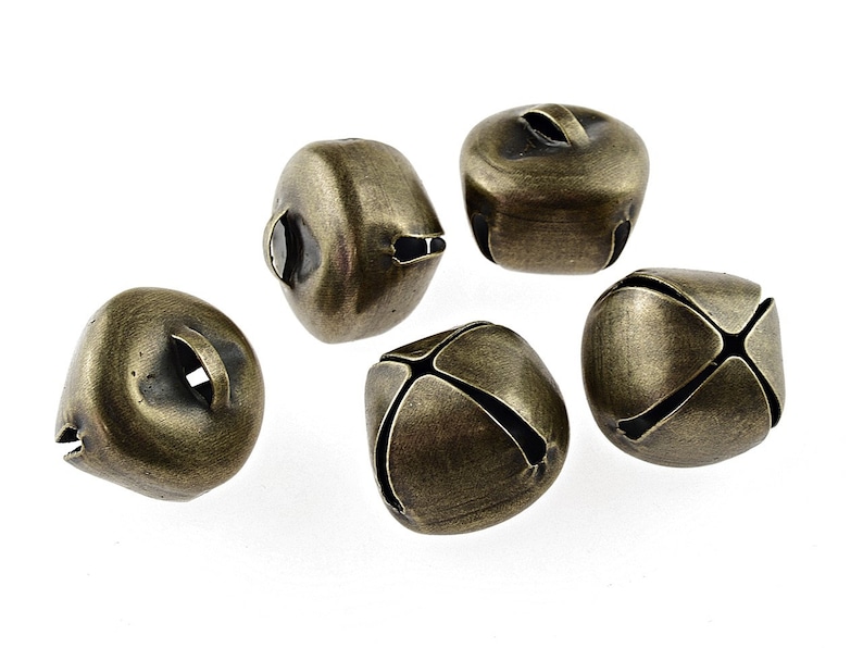 0,2 EUR / 1 Stk. 10 Glöckchen in antik Bronze 19x17 mm Bild 1