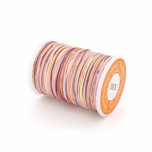 Makrame-snöre 0,9 mm nylonsnöre höstsolfärggradient - 30 m rull smyckesnöre för DIY-armband och knutning - rivstarkt knytsnöre