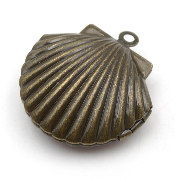 Medaillon als Muschel in antik bronzefarben 1 Stück