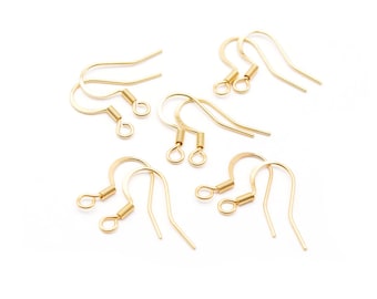 0,37 EUR/Stk. Vintageparts DIY schlichte Ohrhänger aus 304 Edelstahl in goldfarben 10 Stück