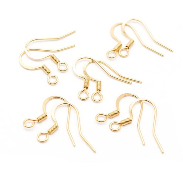 0.37 EUR/pc. Vintageparts DIY simple earrings made of 304 stainless steel in gold-colored 10 pieces