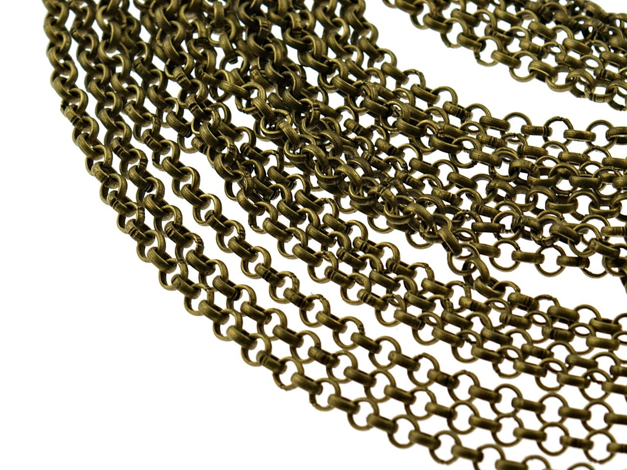 1,34 EUR/meter Jasseron ketting in antiek brons, 4 mm, 2 meter