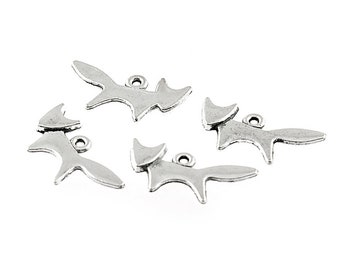 10 pendants as fox in antique silver Vintageparts DIY (0,23 EUR/pc.)