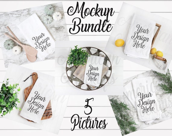 Bundle Of 5 Fall Farmhouse Tea Rag Mockup Kitchen Bundle Of 5 Fall Farmhouse Tea Rag Mockup Kitchen