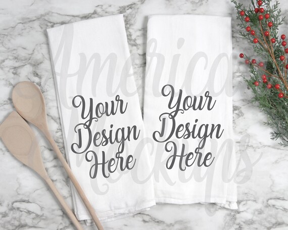 Christmas Farmhouse Tea Rag Mockup Kitchen Towel 2 Tea