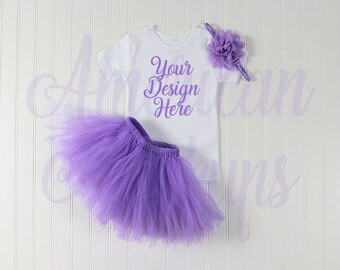 Download Free Purple tutu and 12m shirt Mockup - Instant Download PSD Template