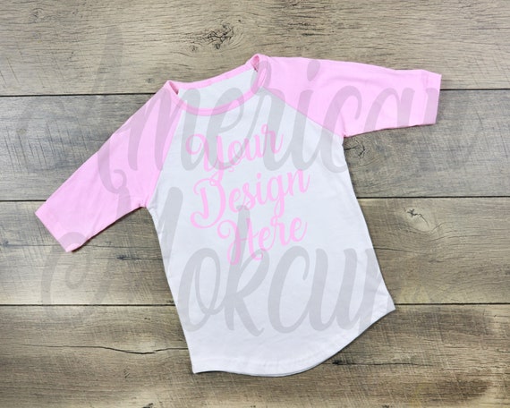 Pink And White Raglan Toddler Shirt Mockup Big Brother
