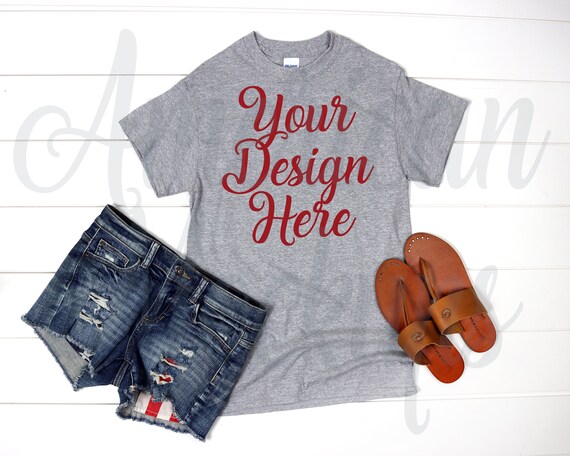 4th Of July Gildan Athletic Gray Short Sleeve Crew