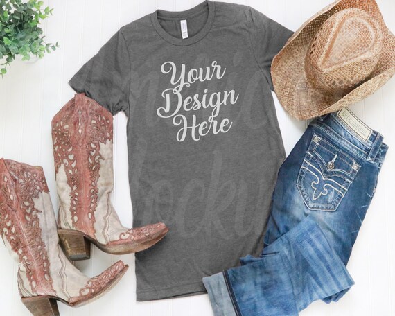 Bella Deep Heather Gray3001 Short Sleeve Crew Neck T