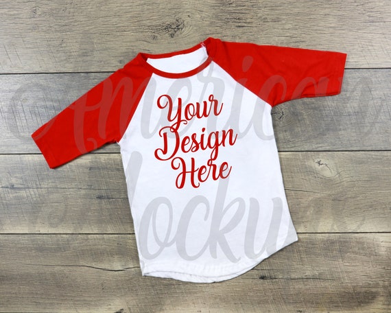 Red And White Raglan Toddler Shirt Mockup Big Brother Red And White Raglan Toddler Shirt Mockup Big Brother