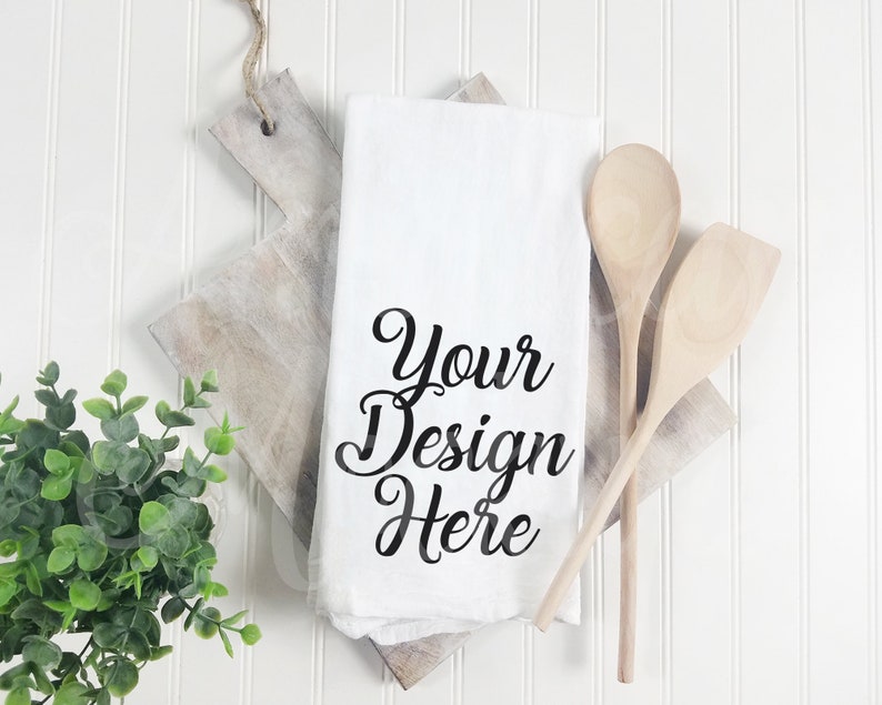Download Fall Farmhouse Tea Rag Mockup Kitchen towel Tea towel flat ...