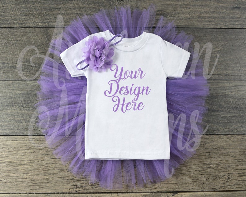Purple Tutu With 12m Shirt Mockup On Distressed Wood Etsy