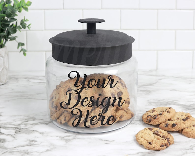 Download Fall Farmhouse glass jar canister with black metal lid ...