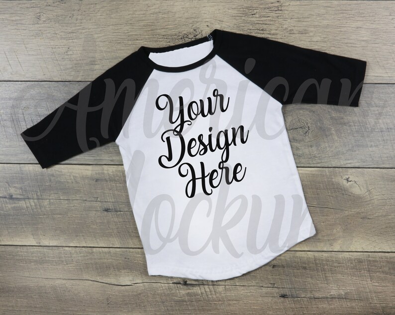 Download Black and White Raglan toddler shirt mockup big brother ...