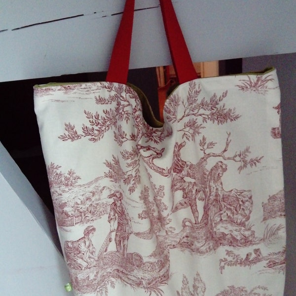 Maxi Sac Cabas à courses Esprit Toile de Jouy Durabilité