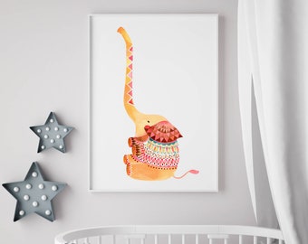 Elephant Design Digital Download Nursery Wall Art Decor