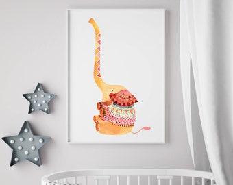 Elephant Nursery Print Wall Art