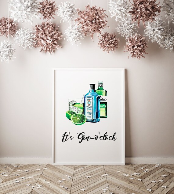 It S Gin O Clock Digital Download Art Gin Inspired Etsy It S Gin O Clock Digital Download Art Gin Inspired Etsy