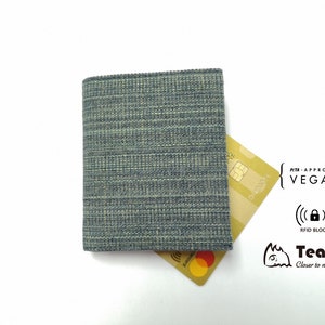 Denim und Vegan Leder Portemonnaie - Tearojoy, RFID-Schutz